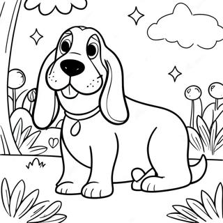 Verspielter Basset Hound Im Park Ausmalbild 27584-25111