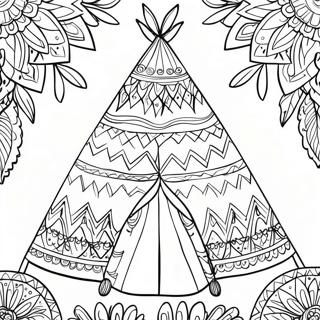 Buntes Teepee Mit Mustern Ausmalbild 27704-25208