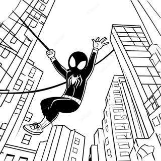 Miles Morales Schwingt Durch Die Stadt Ausmalbild 27764-25254