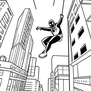 Miles Morales Schwingt Durch Die Stadt Ausmalbild 27764-25255