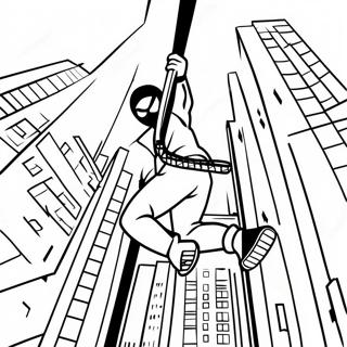 Miles Morales Schwingt Durch Die Stadt Ausmalbild 27764-25256