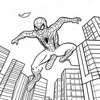 Spider Man Der Durch Die Stadt Schwingt Ausmalbild 27865-25325