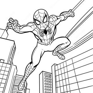 Spider Man Der Durch Die Stadt Schwingt Ausmalbild 27865-25326