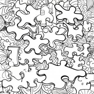 Bunte Puzzlestucke Autismus Ausmalbild 2788-2271