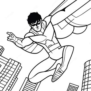 Nightwing Fliegt Am Himmel Ausmalbild 28306-25672