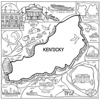 Kentucky Staatskarte Ausmalbild 28365-25715