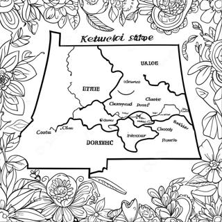 Kentucky Staatskarte Ausmalbild 28365-25716