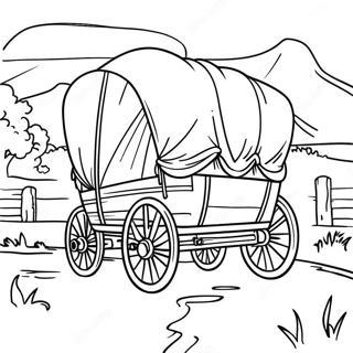 Uberdachter Wagen Auf Dem Oregon Trail Ausmalbild 28617-25912