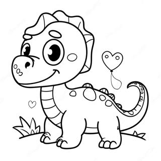 Dinosaurier Valentinstag Ausmalbild 28796-26051