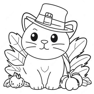 Ausmalbild Einer Thanksgiving Katze 28956-26178