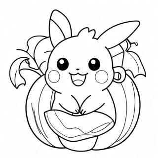 Niedlicher Pikachu In Einem Kurbis Ausmalbild 29267-26430