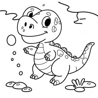 Freundlicher Wasser Dinosaurier Schwimm Ausmalbild 29778-26829