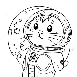 Kosmische Katze Im Raumanzug Ausmalbild 29798-26846