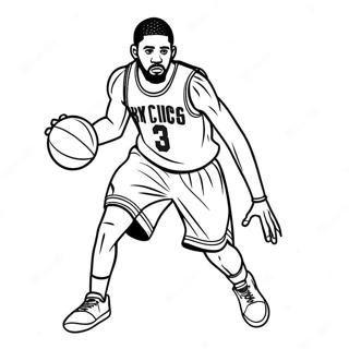 Kyrie Irving Dribbelt Basketball Ausmalbild 29959-26965