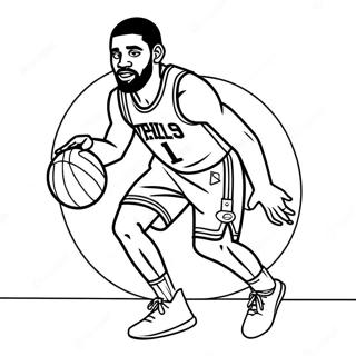 Kyrie Irving Dribbelt Basketball Ausmalbild 29959-26966