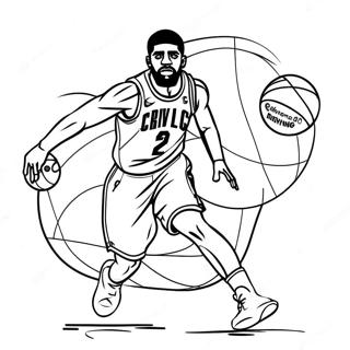 Kyrie Irving Dribbelt Basketball Ausmalbild 29959-26968