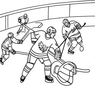 Aufregende Hockeyspiel Szene Ausmalbild 302-246