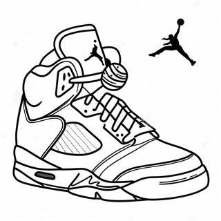 Klassischer Jordan 5 Sneaker Ausmalbild 30349-27275