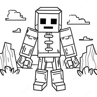 Gruseliges Minecraft Skelett Ausmalbild 30459-27362