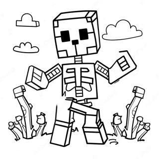 Gruseliges Minecraft Skelett Ausmalbild 30459-27363