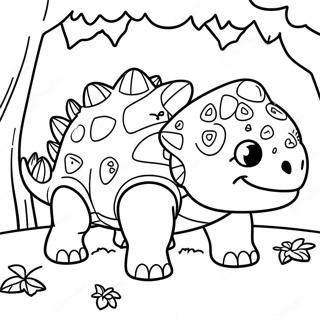 Niedlicher Ankylosaurus Im Wald Ausmalbild 30799-27634