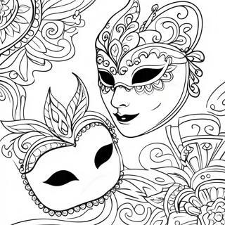 Elegante Maskenballmasken Ausmalbild 30879-27698