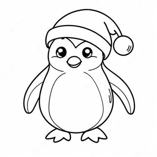 Hubscher Pinguin Mit Weihnachtsmann Hut Ausmalbild 30929-27740