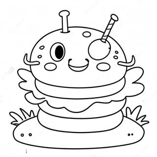 Niedlicher Krabby Patty Mit Lachelndem Gesicht Ausmalbild 31399-28116