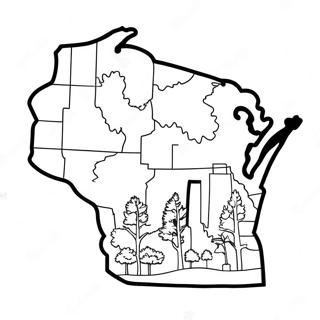 Umriss Des Bundesstaates Wisconsin Ausmalbild 31538-28223