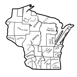 Umriss Des Bundesstaates Wisconsin Ausmalbild 31538-28224