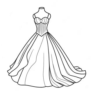 Elegante Brautkleid Ausmalbild 31819-16361