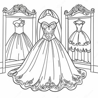 Elegante Brautkleid Ausmalbild 31819-16362