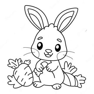 Niedlicher Hase Mit Karotten Ausmalbild 32230-16684