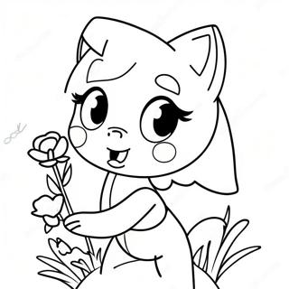 Niedliche Amy Rose Mit Blumen Ausmalbild 322-261