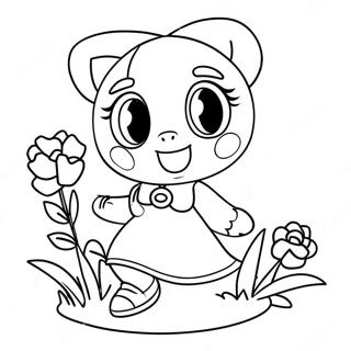 Niedliche Amy Rose Mit Blumen Ausmalbild 322-262