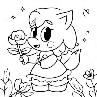 Niedliche Amy Rose Mit Blumen Ausmalbild 322-263