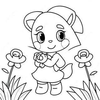 Niedliche Amy Rose Mit Blumen Ausmalbild 322-264