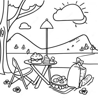 Sonniger Tag Picknick Ausmalbild 32662-17009