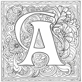 Elegante Kalligraphie Alphabet Ausmalbild 32752-17084