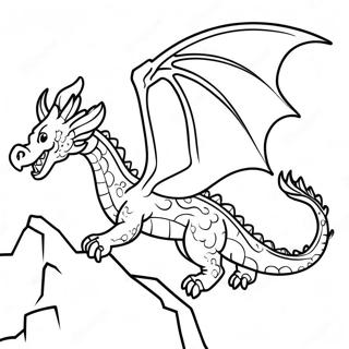 Majestatischer Drache Der Uber Berge Fliegt Ausmalbild 33292-17509