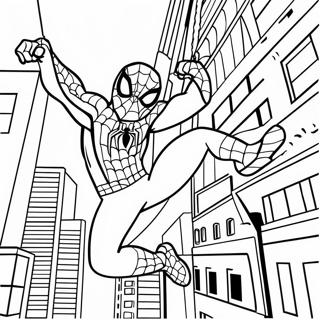 Spiderman Schwingt Durch Die Stadt Ausmalbild 33552-17717