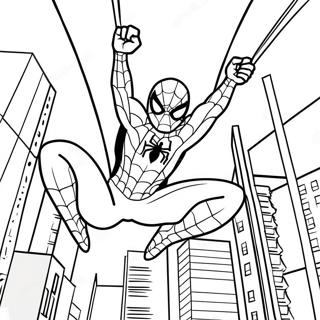 Spiderman Schwingt Durch Die Stadt Ausmalbild 33552-17720