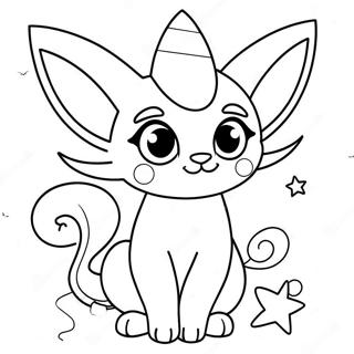 Susses Espeon Mit Funkelnden Augen Ausmalbild 34193-18220