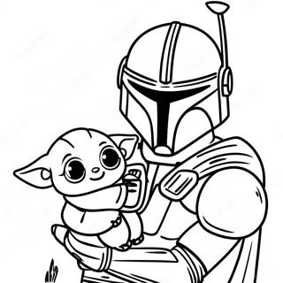 Mandalorian Mit Baby Yoda Ausmalbild 34233-28449