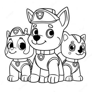 Gruselige Halloween Paw Patrol Charaktere Ausmalbild 3430-2791