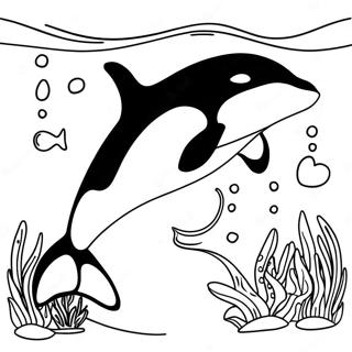 Verspielter Orca Schwimm Ausmalbild 3440-2800