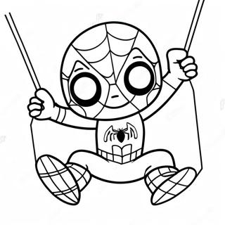 Chibi Spider Man Schwingend Ausmalbild 36084-30101