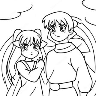 Inuyasha Und Kagome Abenteuer Ausmalbild 36124-30130