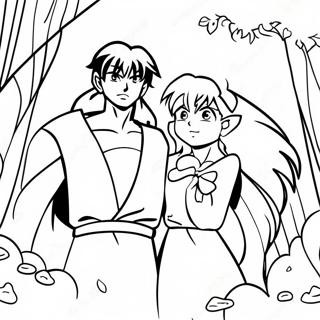 Inuyasha Und Kagome Abenteuer Ausmalbild 36124-30131