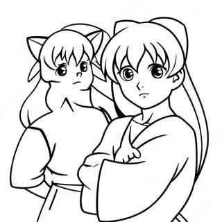 Inuyasha Und Kagome Abenteuer Ausmalbild 36124-30132